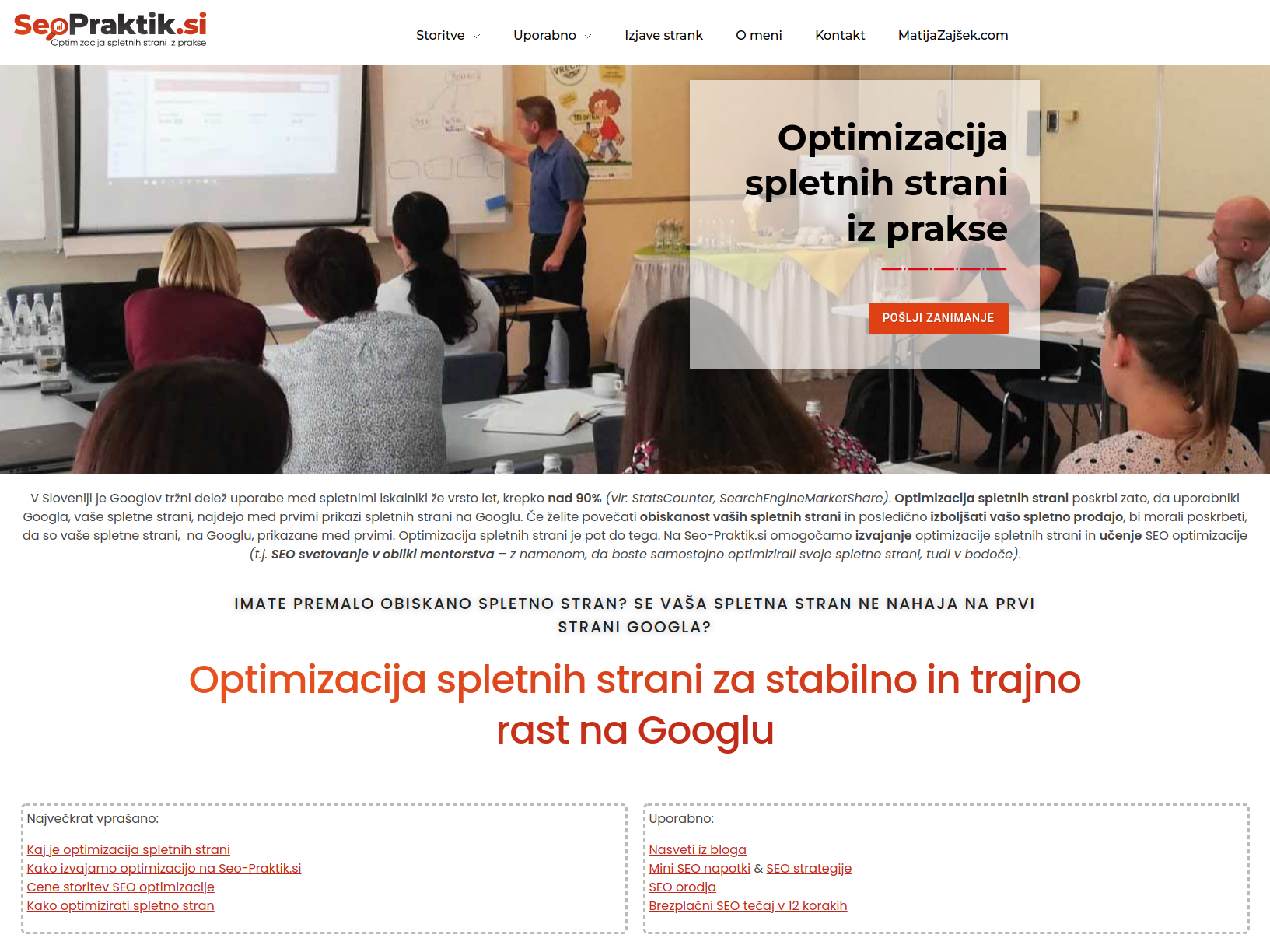 optimizacija spletnih povezav